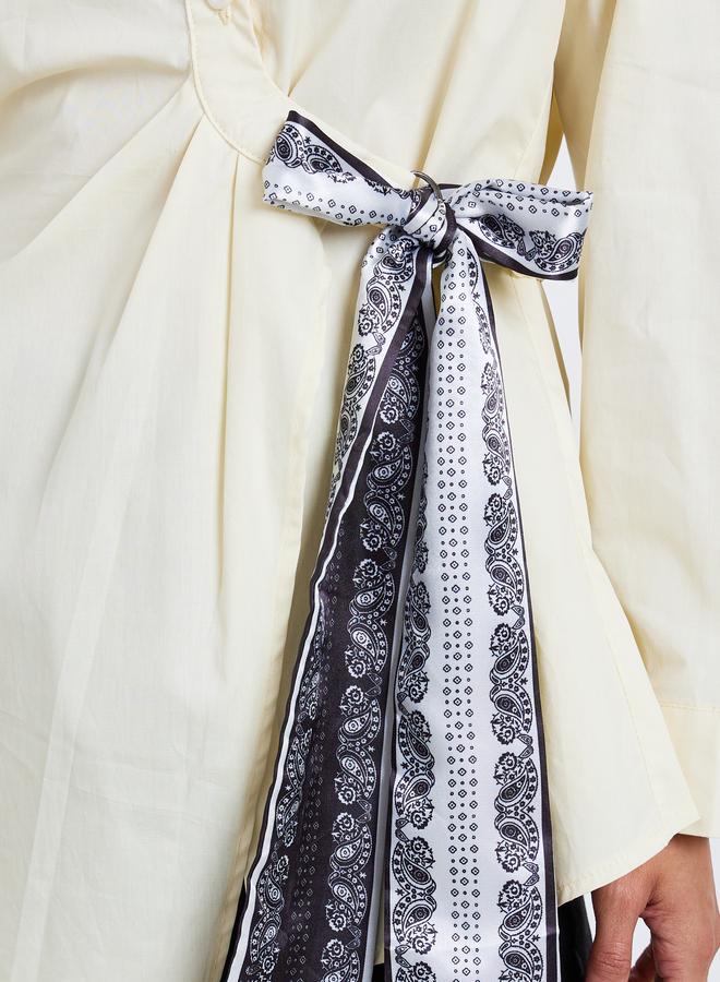 ستايلي بلوزة بأكمام طويلة وتفاصيل وشاح - Image 3